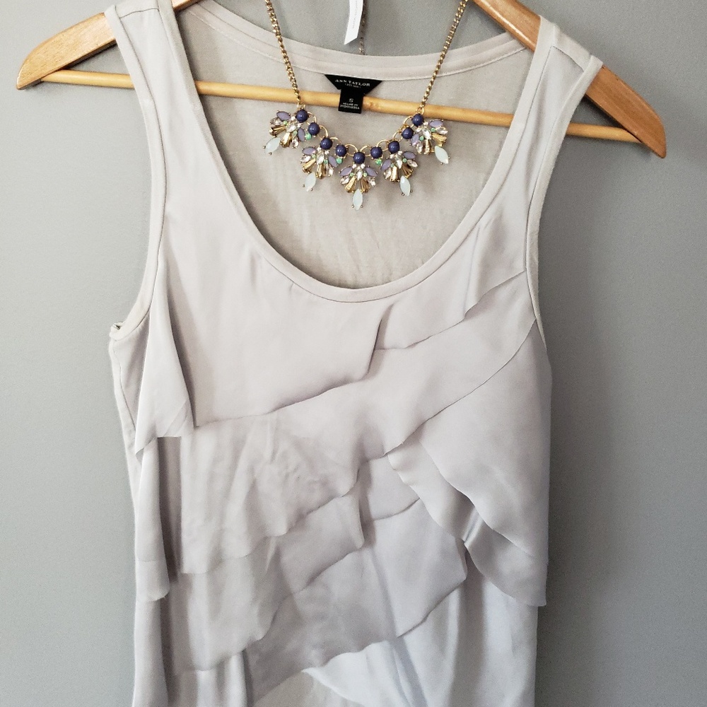 Ann Taylor tiered sleeveless blouse
